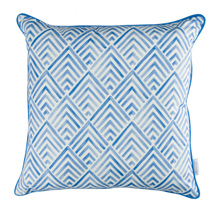 Portosol Ocean Blue and White 20" Outdoor Pillow Cover