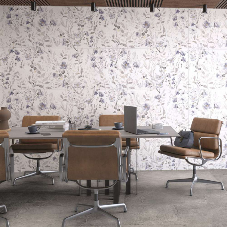 Sakura 24" x 48" Glossy Porcelain Floral Wall and Floor Tile