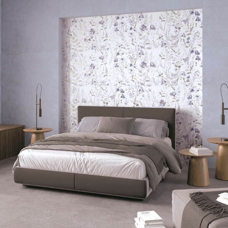 Sakura 24" x 48" Glossy Porcelain Floral Wall and Floor Tile