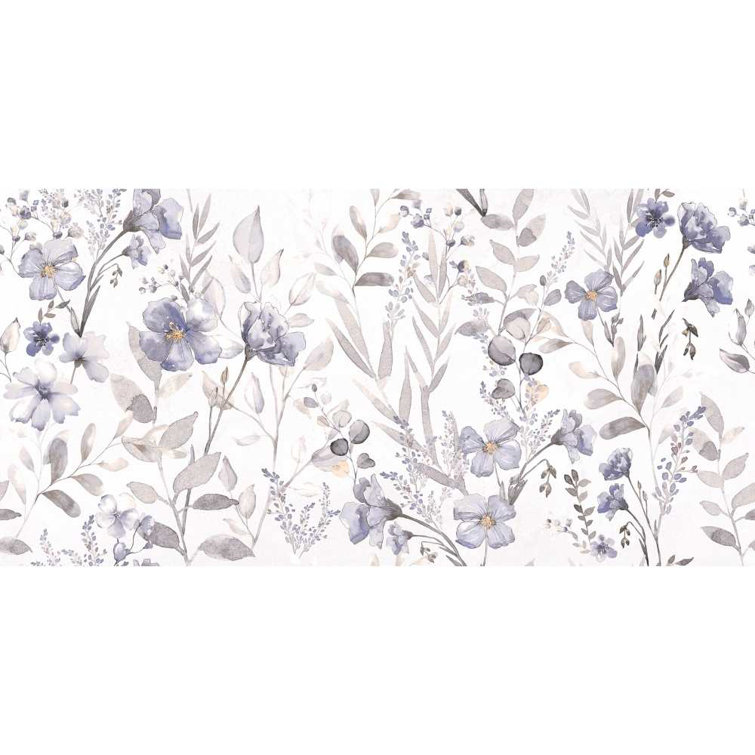 Sakura 24" x 48" Glossy Porcelain Floral Wall and Floor Tile