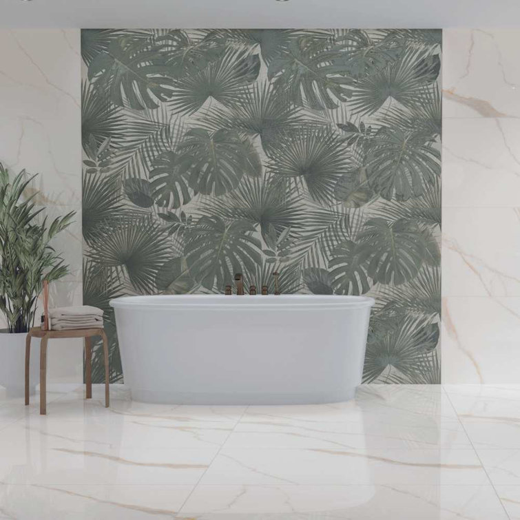 Jungle Green Large Format Glossy Porcelain Wall & Floor Tile