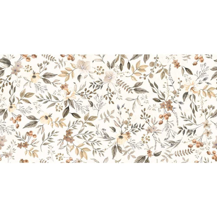 Autumn Floral Glossy Porcelain 24" x 48" Wall and Floor Tile