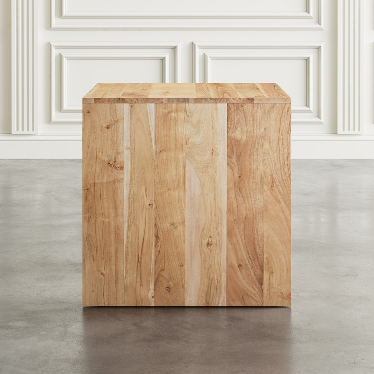 Lux Light Brown Solid Acacia Wood End Table