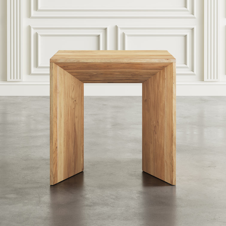 Lux Light Brown Solid Acacia Wood End Table