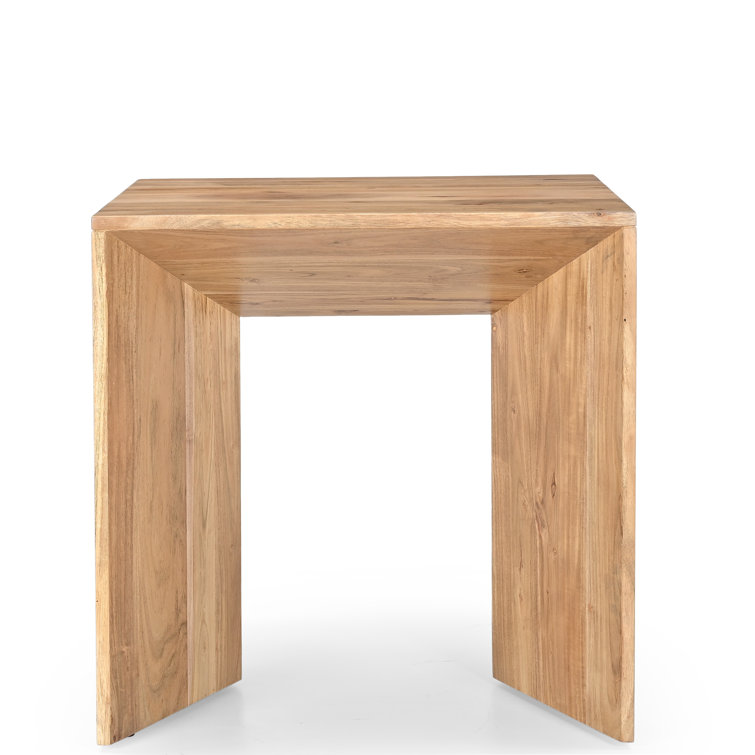 Lux Light Brown Solid Acacia Wood End Table