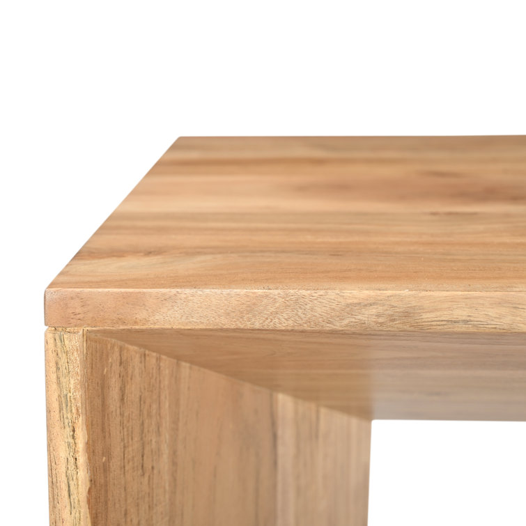 Lux Light Brown Solid Acacia Wood End Table