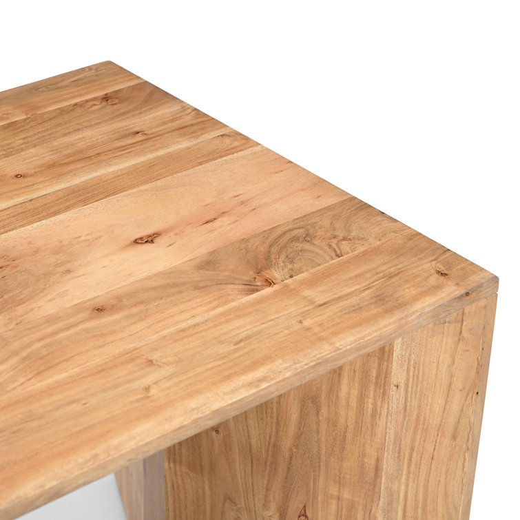 Lux Light Brown Solid Acacia Wood End Table