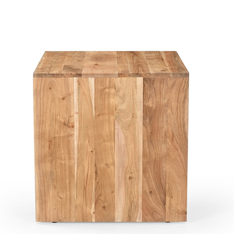 Lux Light Brown Solid Acacia Wood End Table