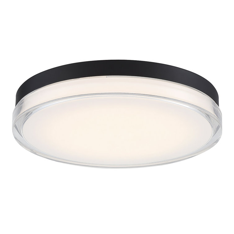 Pi Sleek Black Aluminum 15" LED Outdoor Flush Mount