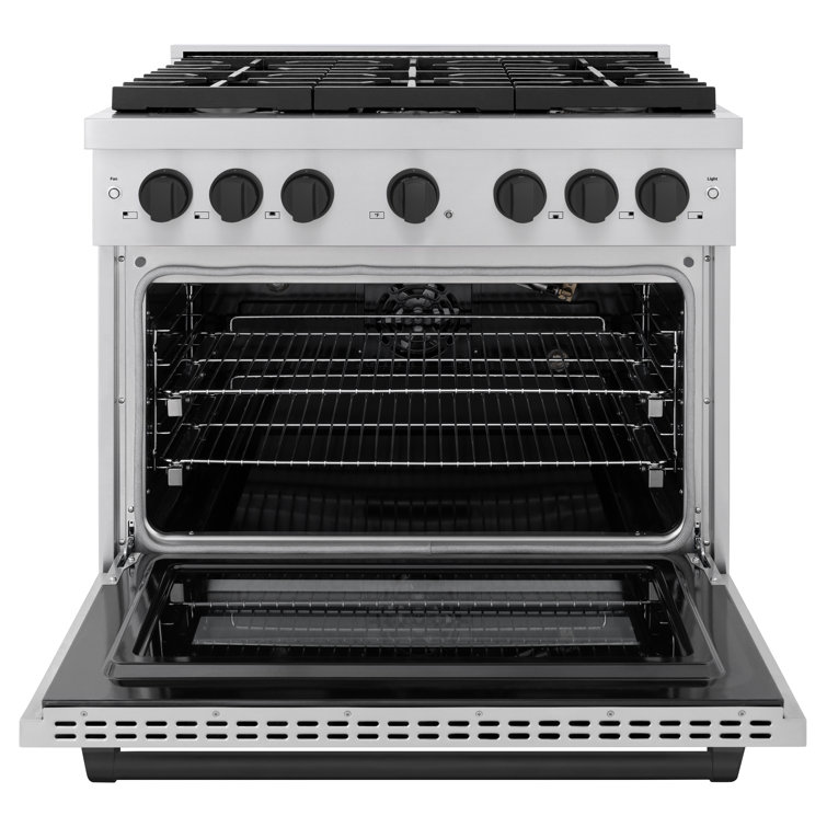 ZLINE 36" Stainless Steel Convection Gas Range with 6 Burners
