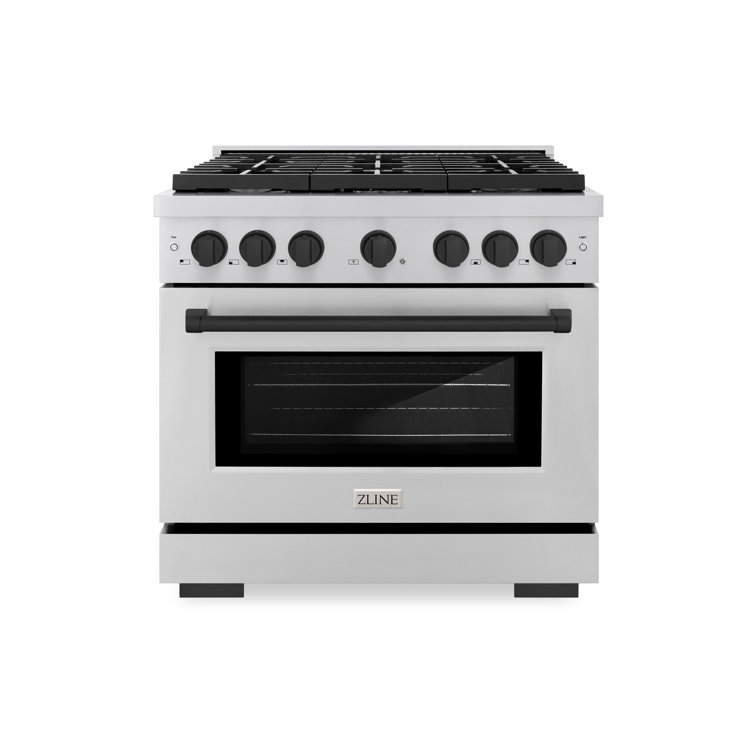 ZLINE 36" Stainless Steel Convection Gas Range with 6 Burners