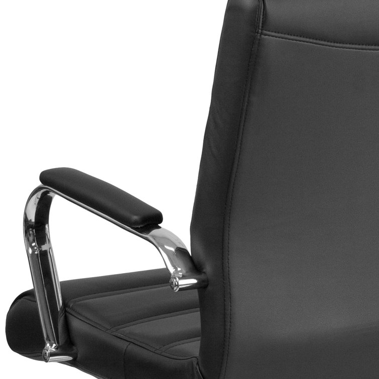 Sleek Mid-Back Black LeatherSoft Swivel Executive Office Chair