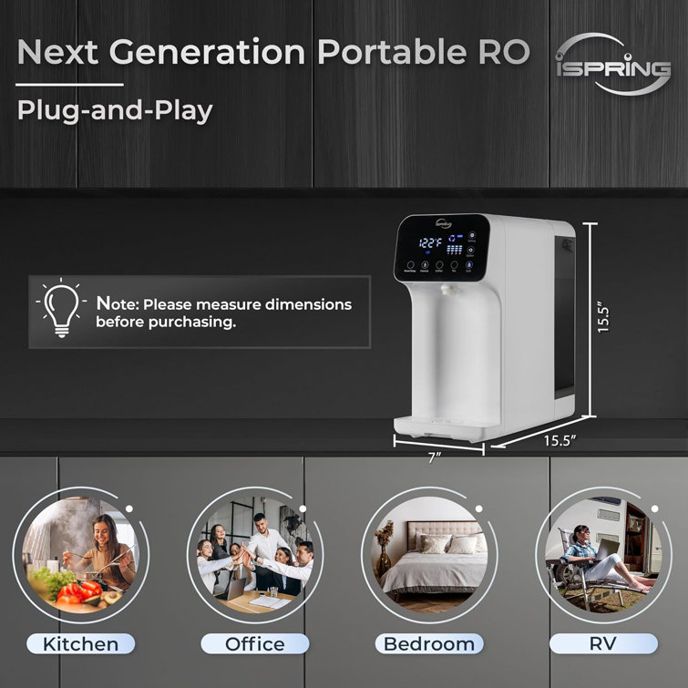 iSpring RCD100 5-Stage Countertop Reverse Osmosis System with UV and Instant Hot Water