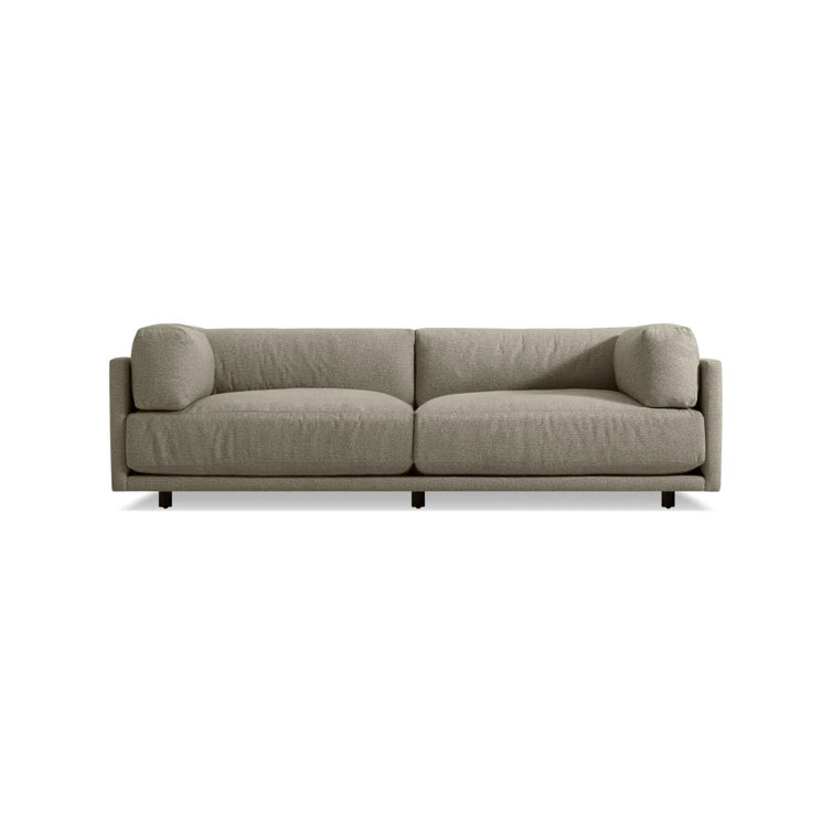 Sanford Black Cotton Blend Standard Sofa with Wood Frame