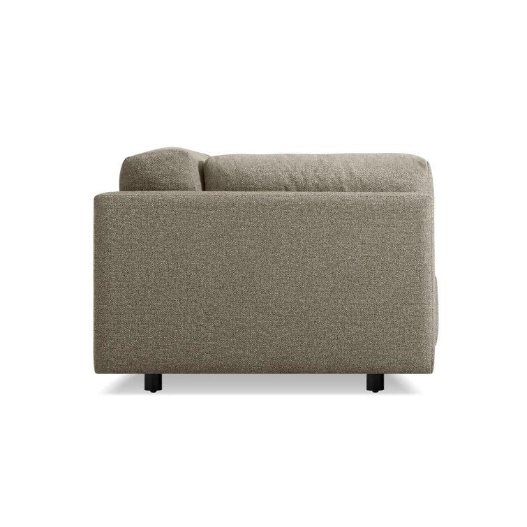 Sanford Black Cotton Blend Standard Sofa with Wood Frame