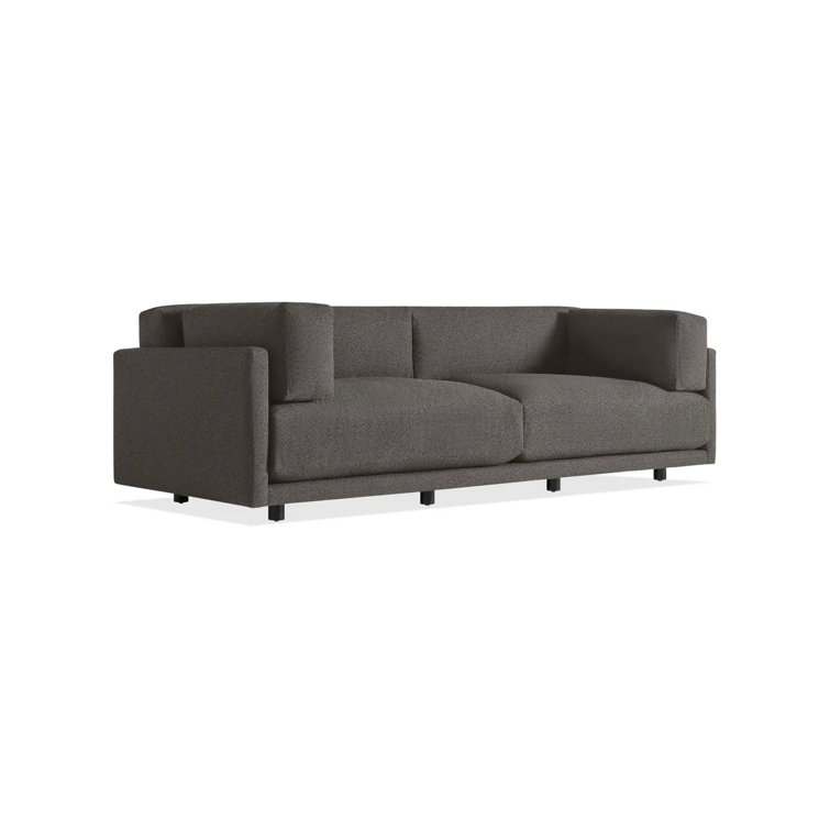 Kelso Charcoal 82" Cotton Blend Sofa with Wood Legs