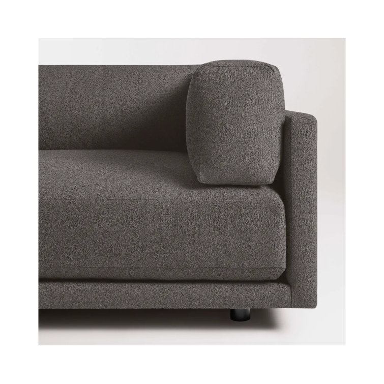 Kelso Charcoal 82" Cotton Blend Sofa with Wood Legs