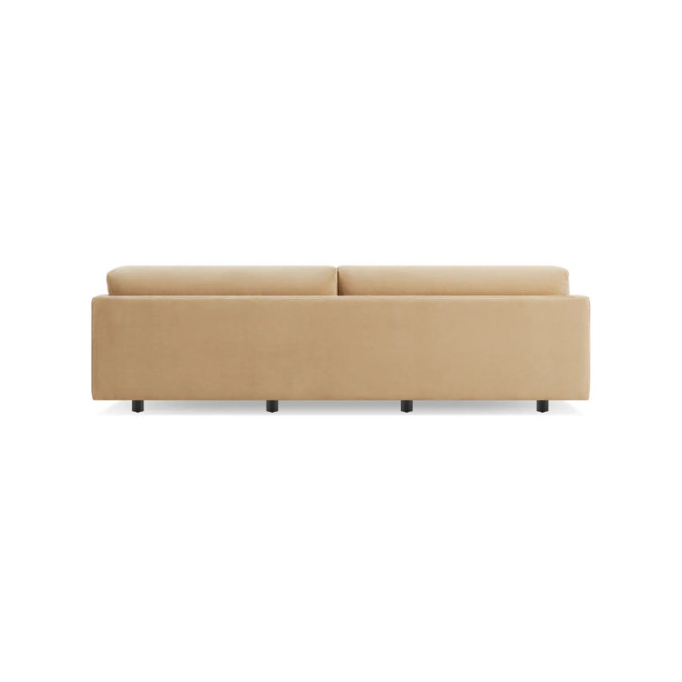 Camel Velvet 102'' Sofa with Square Arms