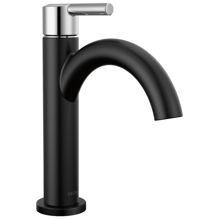 Matte Black and Chrome Single Handle Bathroom Faucet