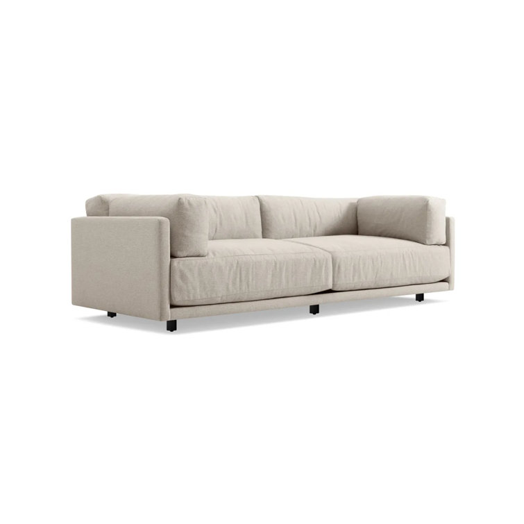 Sunday Comfort 82" Sanford Natural Linen Cushion-Back Sofa