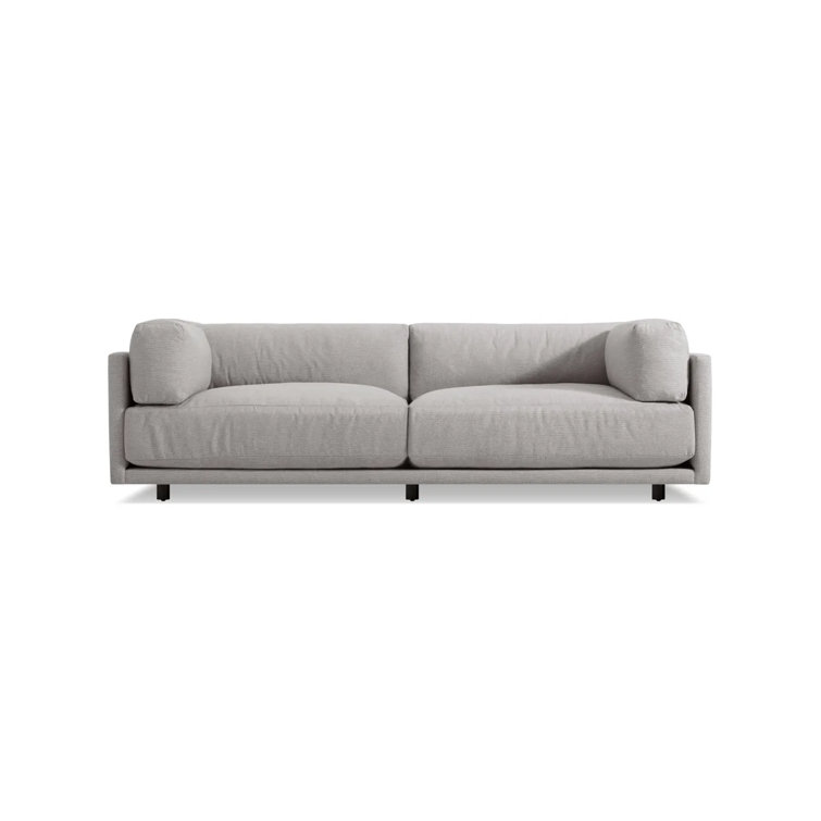 Sunday 82" Agnew Gray Textured Basketweave Cotton Blend Sofa