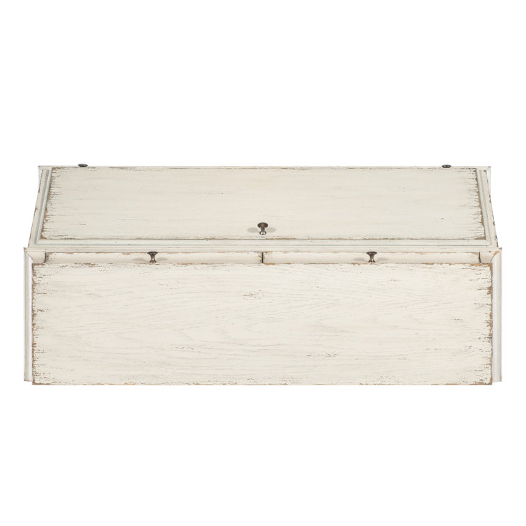 Rustic White Wood Secretary Desk with Drawers
