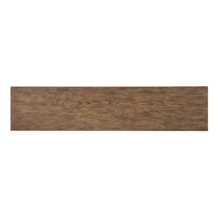 Rustic Honey Oak 84" Media Console with Cabinets