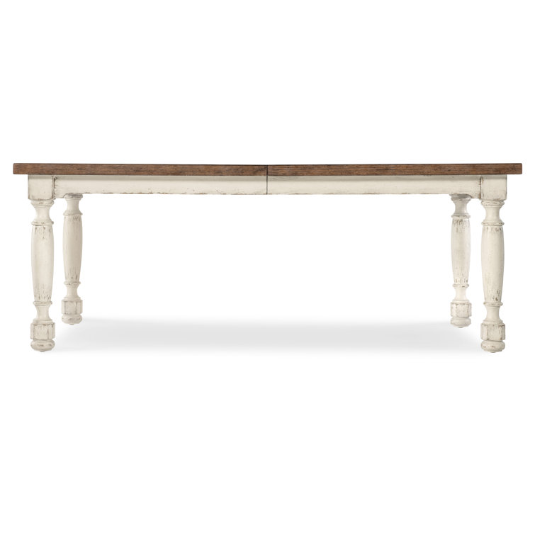 Rustic Cream and Brown Extendable Reclaimed Wood Dining Table