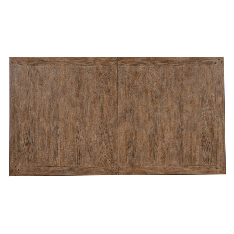 Rustic Cream and Brown Extendable Reclaimed Wood Dining Table