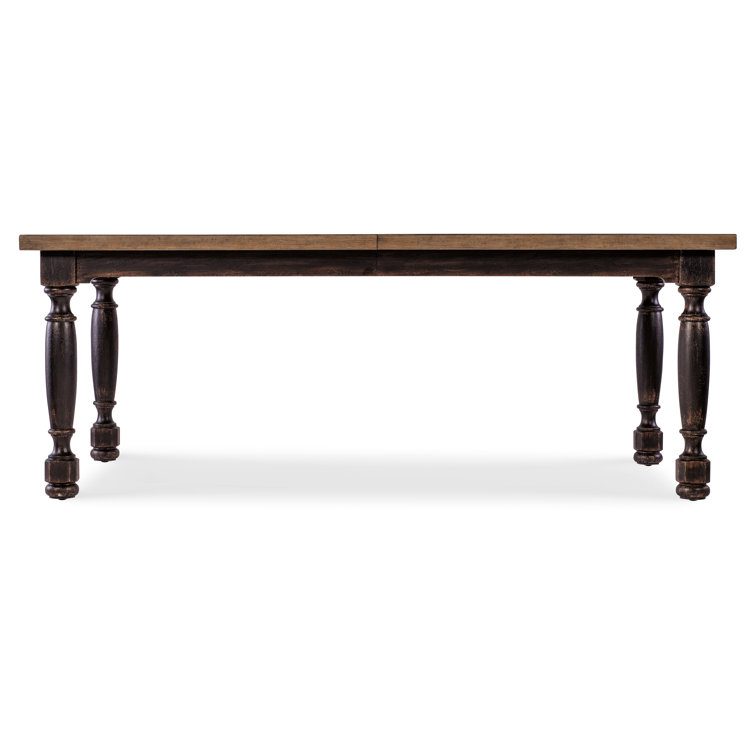 Rustic Black and Brown Reclaimed Wood Extendable Dining Table