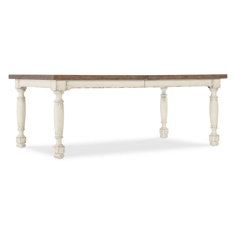 Rustic Cream and Brown Extendable Reclaimed Wood Dining Table