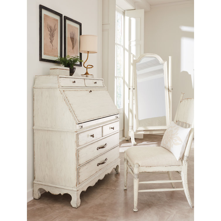 Molasses Solid Wood Tilting Floor Mirror with Carved Accents