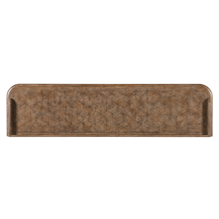 Rustic Honey Brown Oak Four-Door Buffet with Antique Bronze Pulls