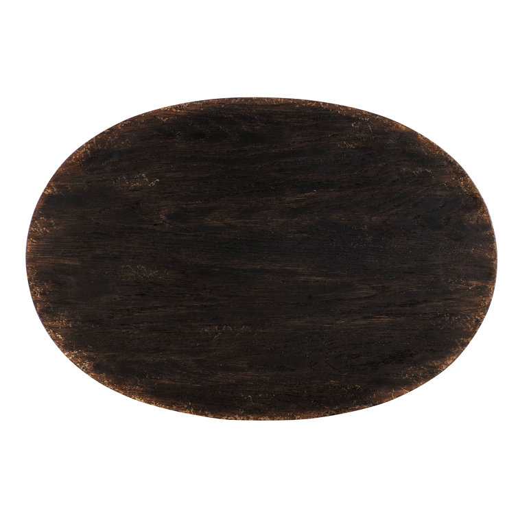 Rustic Black and Brown 1-Drawer Nightstand with Oak Veneer
