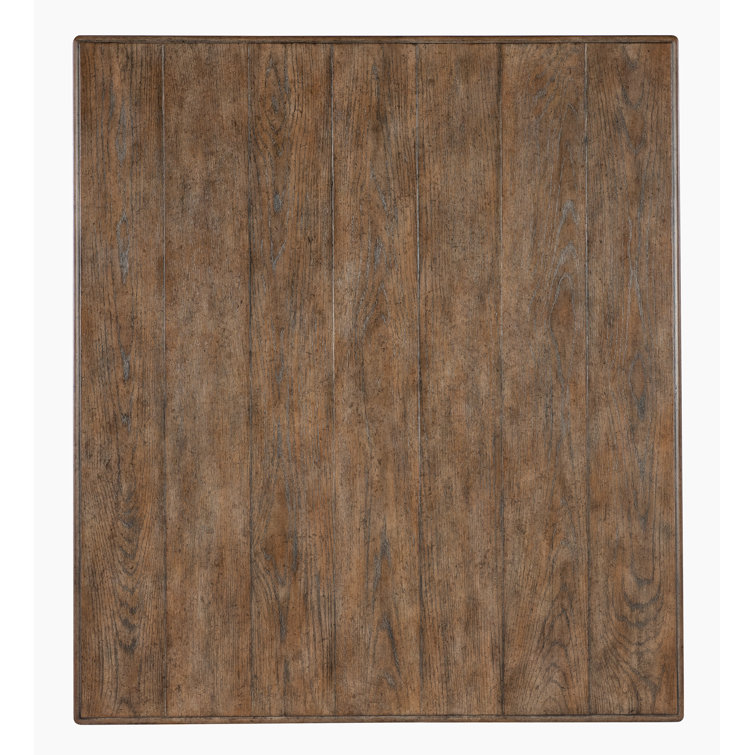 Rustic Brown Oak Veneer Cocktail Table with Shelf