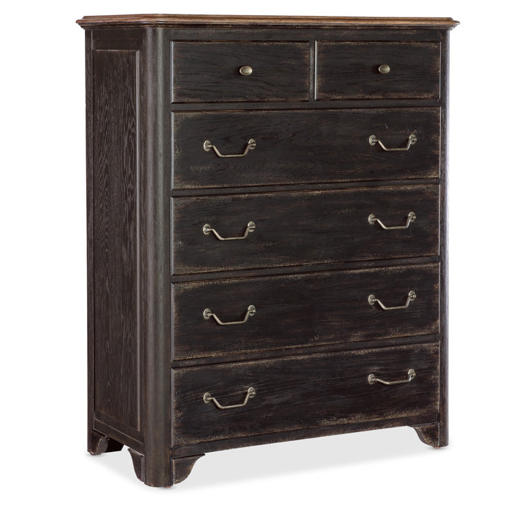 Molasses Rustic Dark Wood 6-Drawer Dresser with Soft Close