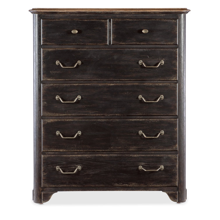 Molasses Rustic Dark Wood 6-Drawer Dresser with Soft Close