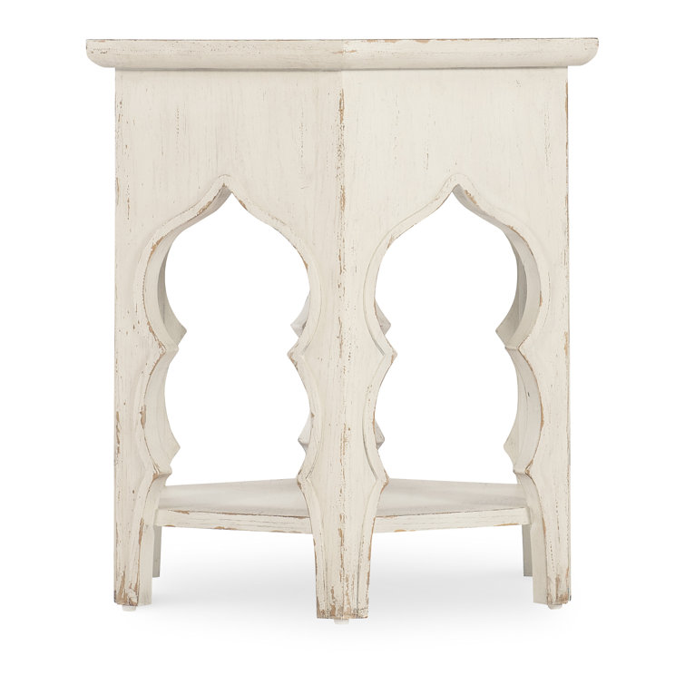 Rustic White Oak Veneer Round End Table
