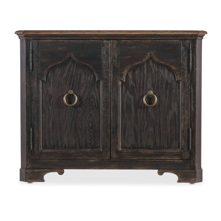 Rustic Black and Brown Oak Veneer Nightstand with 2 Drawers