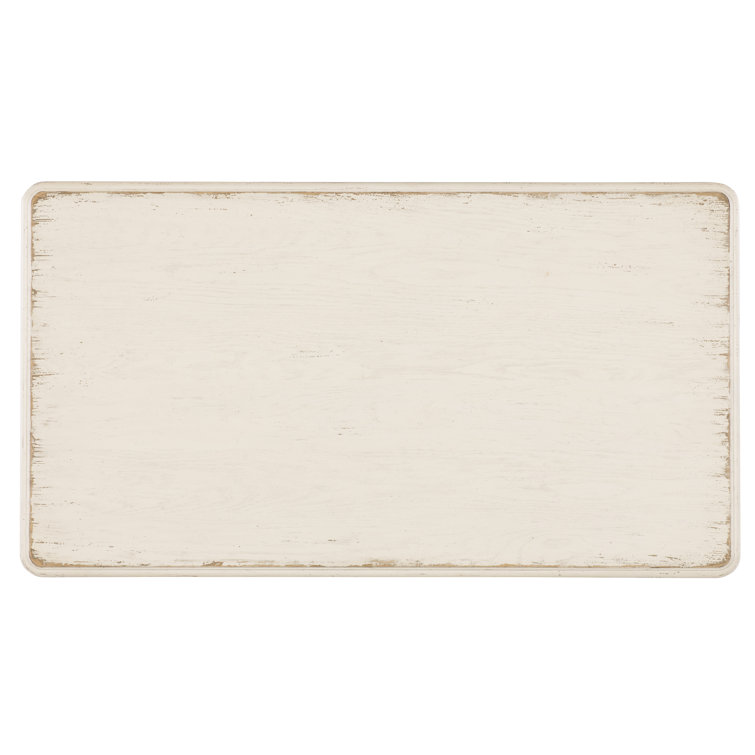 Rustic White Wood Rectangular Coffee Table with Storage