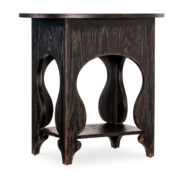 Rustic Black and Brown 1-Drawer Nightstand with Oak Veneer