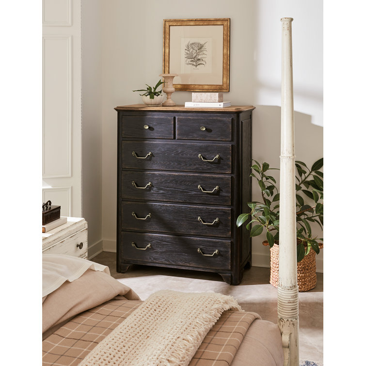 Molasses Rustic Dark Wood 6-Drawer Dresser with Soft Close