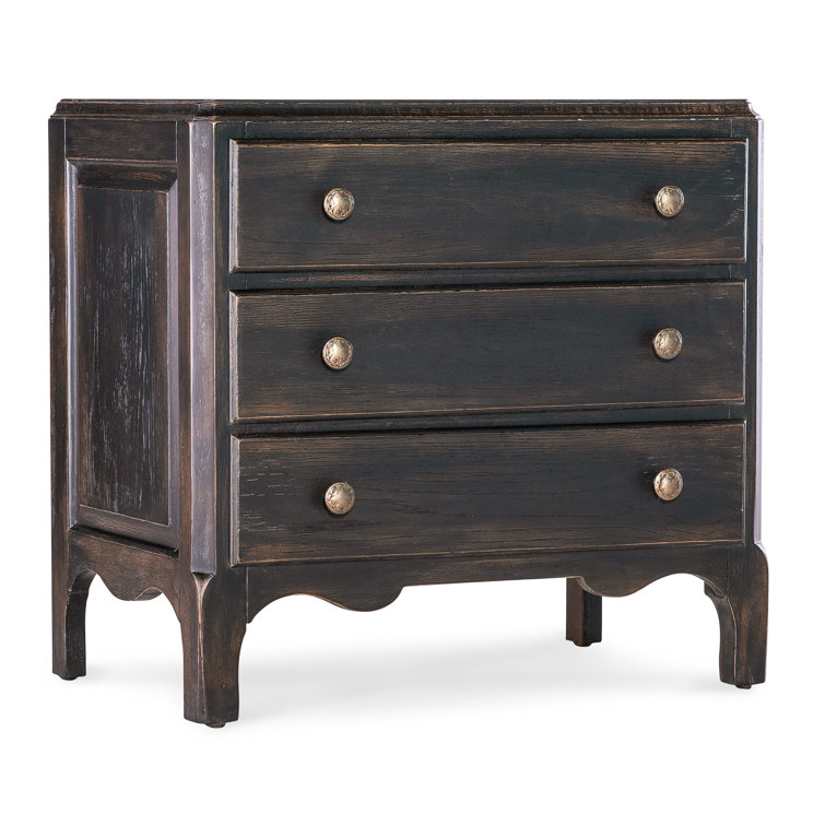 Rustic Black and Brown 3-Drawer Nightstand