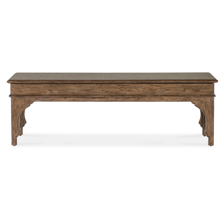 Rustic Brown Oak Veneer Bedroom Bench