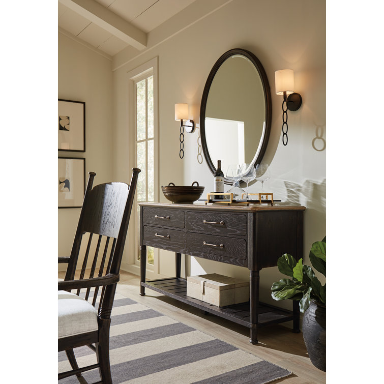 Americana 64'' Black and Brown Oak Server