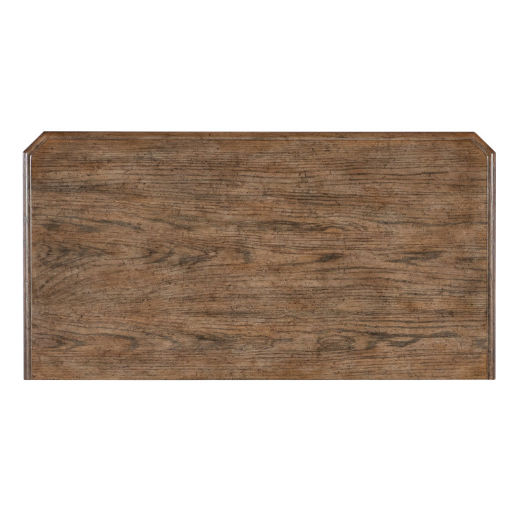 Rustic Cream and Brown 2-Door Oak Veneer Nightstand