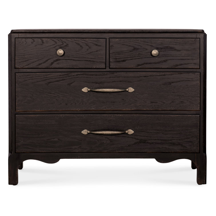 Rustic Black Oak 4-Drawer Soft Close Nightstand