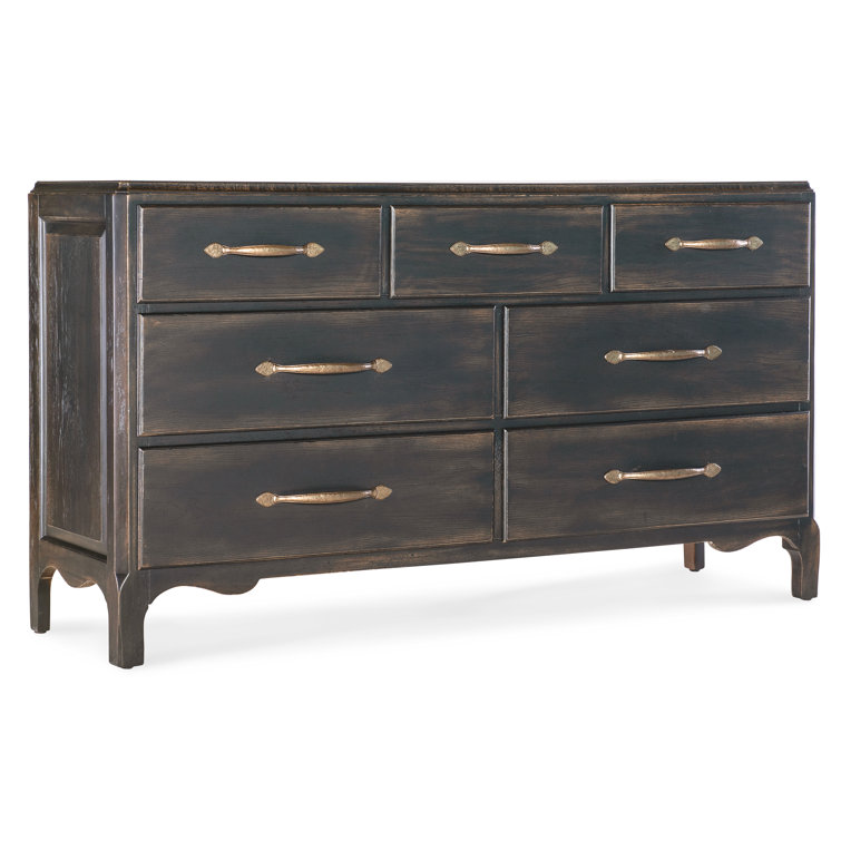 Black Rustic Double Dresser with Soft Close Drawers
