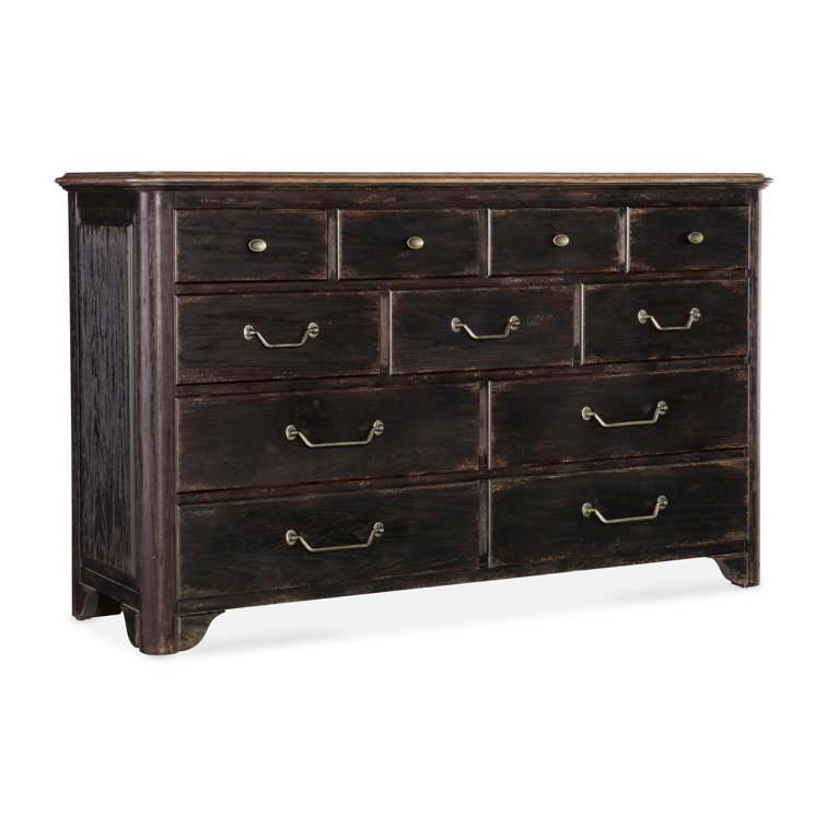 Black Rustic Double Dresser with Soft Close Drawers