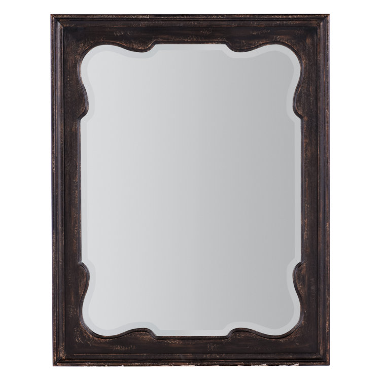 Rustic Black Wood Rectangular Wall Mirror
